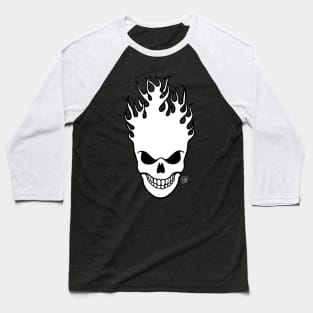 Skull on Fire Baseball T-Shirt